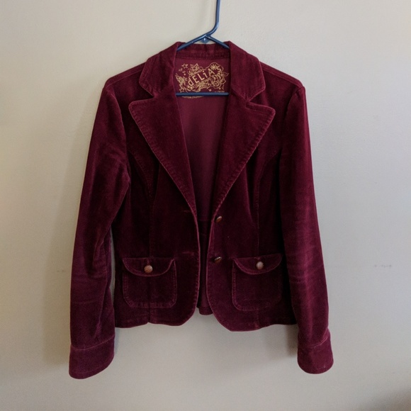 Delia's Jackets & Blazers - Couduroy Wine Blazer Jacket with Wood Buttons